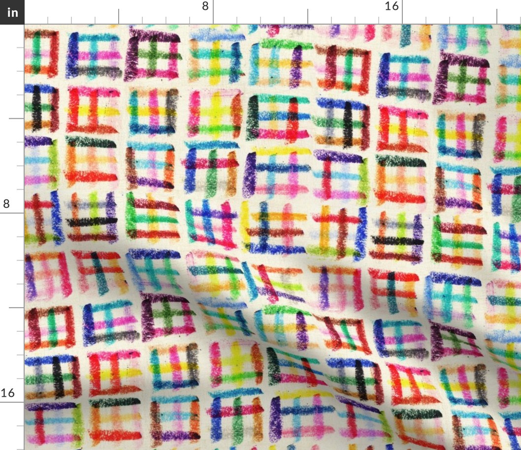 Crayontics || multicolor crayon stripes & checks