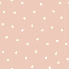 White Dots on Light Pink: great for baby girl's apparel or bedroom decor 