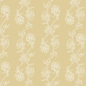 Hand-drawn Roses for Wallpaper & Fabric in Yellow & White