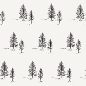 Through the Trees in Taupe & White for Forest Themed Home Decor & Wallpaper