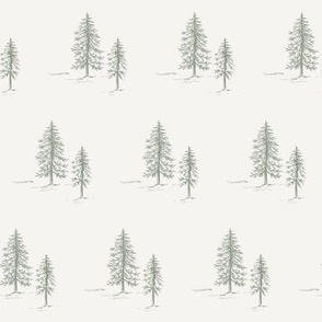 Through the Trees in Cream & Sage for Forest Themed Home Decor & Wallpaper