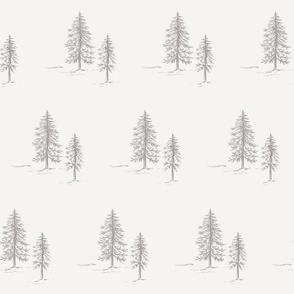 Through the Trees in Cream & Grey for Forest Themed Home Decor & Wallpaper