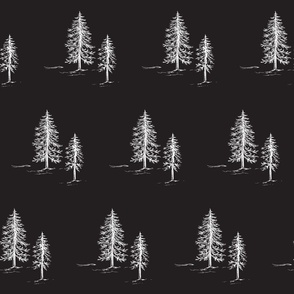 Through the Trees in Black & White for Forest Themed Home Decor & Wallpaper
