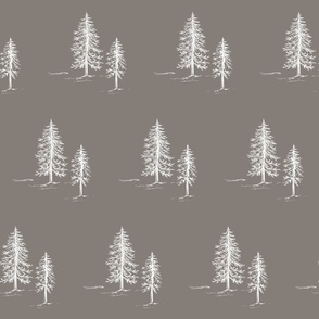 Through the Trees in Taupe & White for Forest Themed Home Decor & Wallpaper