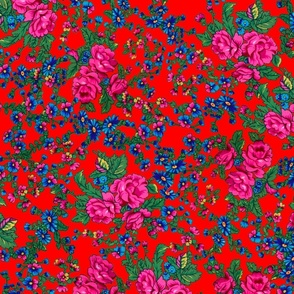 Russian Floral Red