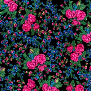 Russian Floral Black