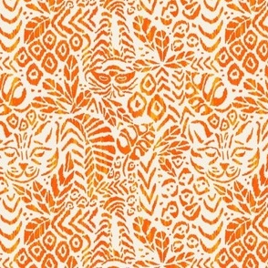 Peaceful Jungle Ikat - 6" medium - orange