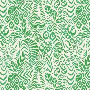 Peaceful Jungle Ikat - 6" medium - green