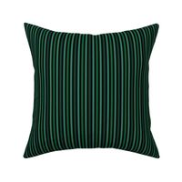 Narrow Tricolor Ticking Stripe in Greens on Black