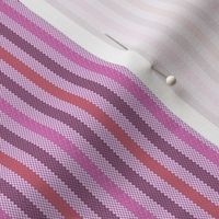 Narrow Tricolor Ticking Stripe in Pink and Purple