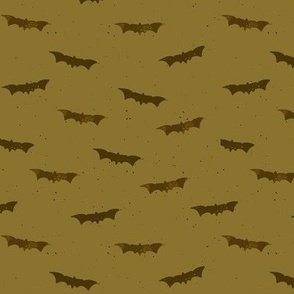 booboo collective - halloween vampire bats - golden olive green