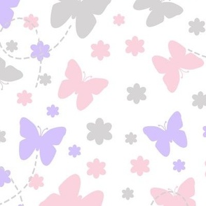 Pink Purple Floral Butterfly 