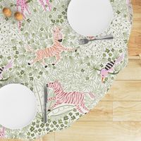 Whimsical safari/green and pink/jumbo