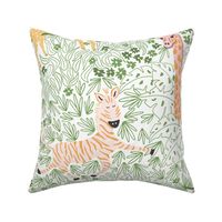 Whimsical safari/green and peach/jumbo