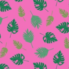 Jungle leaves pink