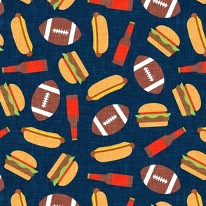 tailgate party - football burgers and dogs - navy - LAD22