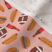 (small scale) tailgate party - football burgers and dogs - pink - LAD22