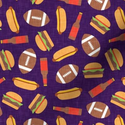 tailgate party -  football burgers and dogs - purple - LAD22