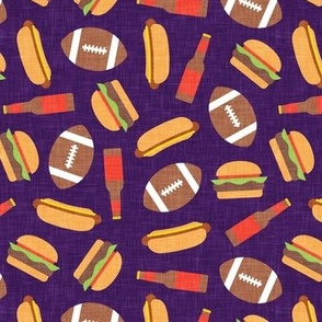 tailgate party -  football burgers and dogs - purple - LAD22