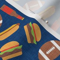 tailgate party - football burgers and dogs - classic blue - LAD22