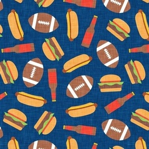 tailgate party - football burgers and dogs - classic blue - LAD22