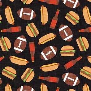 tailgate party - football burgers and dogs - black - LAD22
