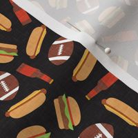 (small scale) tailgate party - football burgers and dogs - black - LAD22