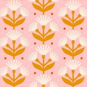 Carnation flowers beige on pink