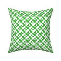 Mini Green and White Irish Clover Check Pattern