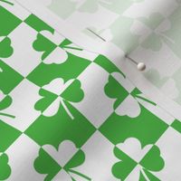 Mini Green and White Irish Clover Check Pattern