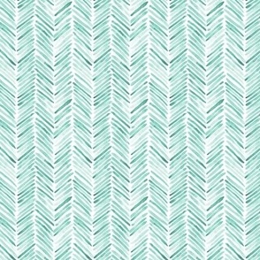 Small scale emerald herringbone - watercolor brush stroke abstract geometric painted pattern