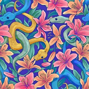 Snakes in the Lilies - Tropical Rainbow Mood