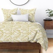 Flowing Leaves Botanical - Desert Citron Yellow White Large Scale