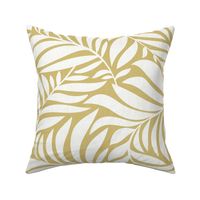Flowing Leaves Botanical - Desert Citron Yellow White Large Scale