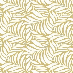 Flowing Leaves Botanical - Desert Citron Yellow White Small Scale