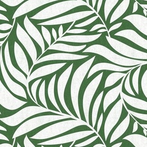 Flowing Leaves Botanical - Green White Regular Scale