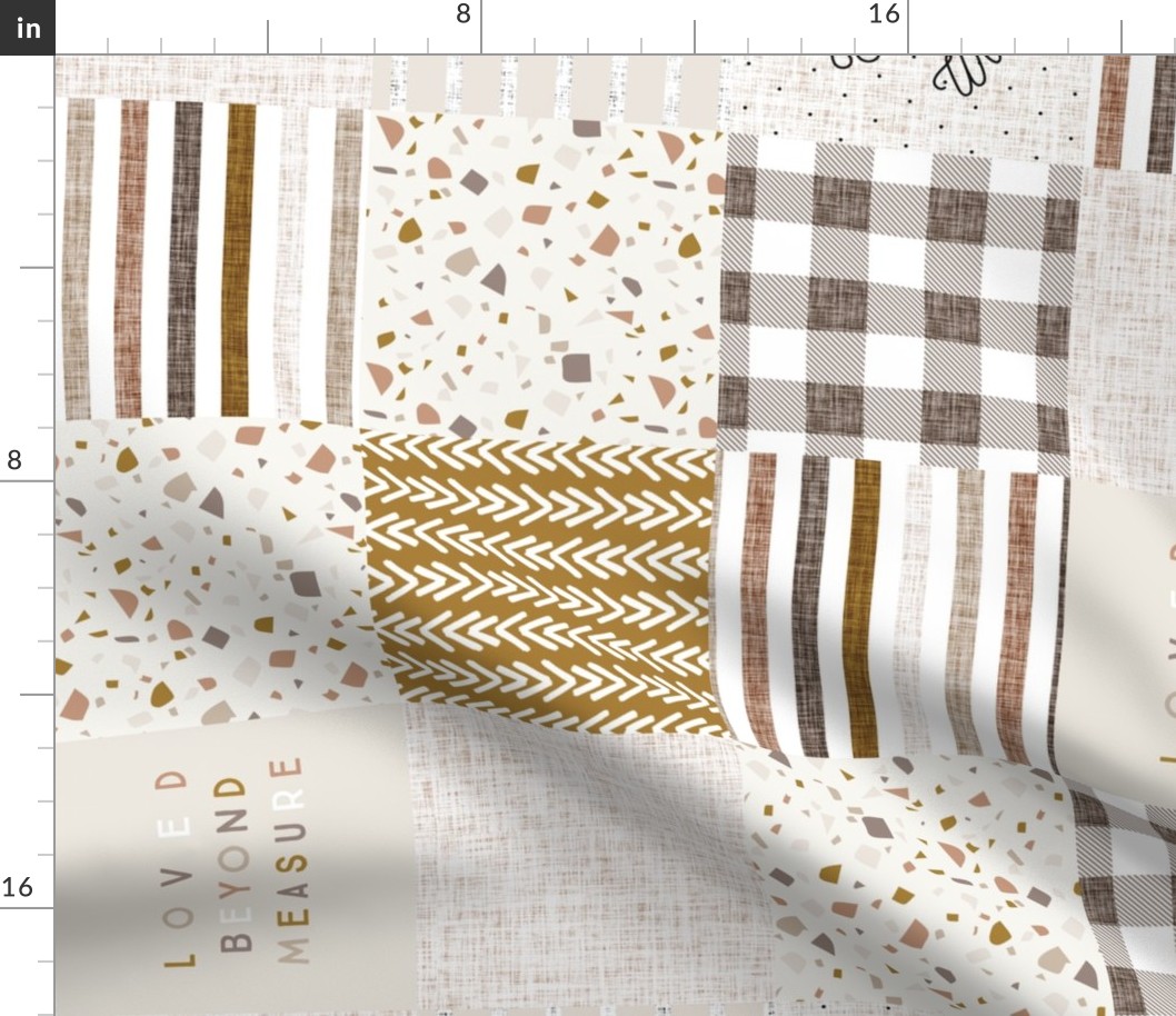 rotated 6" patchwork wholecloth: cider + sugar sand