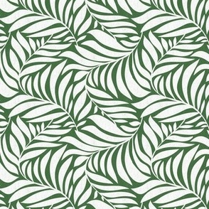 Flowing Leaves Botanical - Green White Small Scale