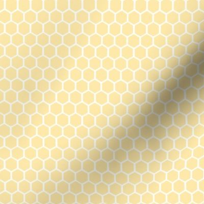 Small Honeycomb Hexagons, Butter Yellow on White