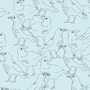 Crow Outline Repeating Pattern