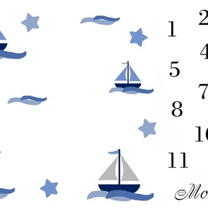 Sailboat Nautical Milestone Baby Blanket