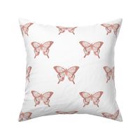 Large Metallic Rose Gold Foil Butterflies on White