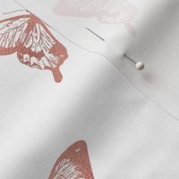 Large Metallic Rose Gold Foil Butterflies on White