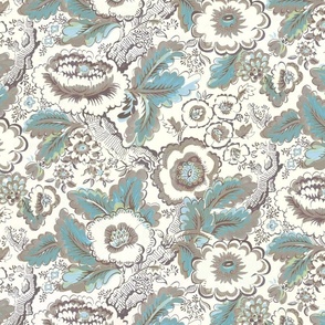 Provence Floral French Blue Taupe