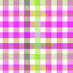 Checkered Board Pattern in Hot Pink and Green