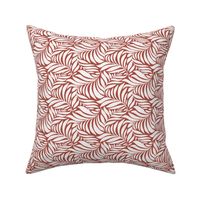 Flowing Leaves Botanical - Terra Cotta Red White Small Scale