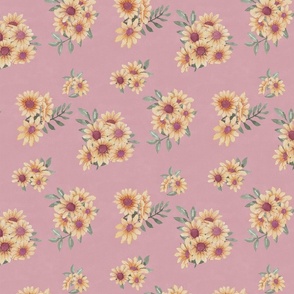 SUNFLOWER CLIQUES on pink