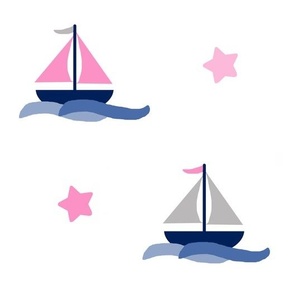 Pink Nautical Sailboat