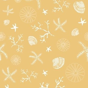 Small - Starfish and Shells - Shades of Yellow