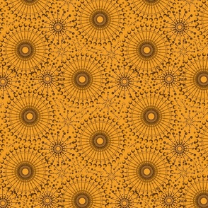 Ochre Monochrome Mandalas - Desaturated